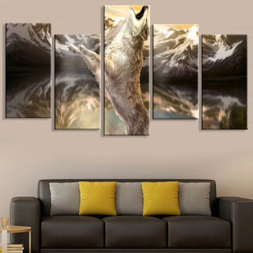 Wolf Howl Print Canvas Painting