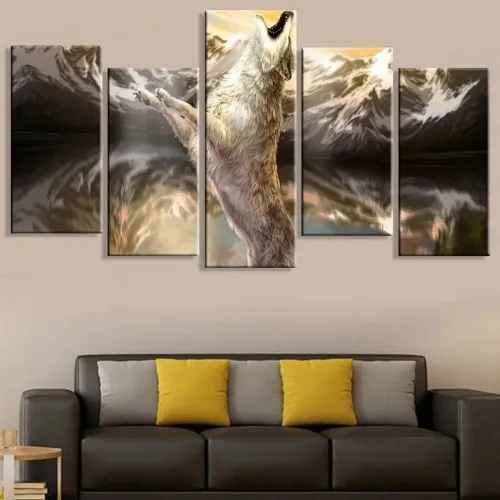 Wolf Howl Print Canvas Painting