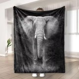 Elephant Print Fleece Blanket