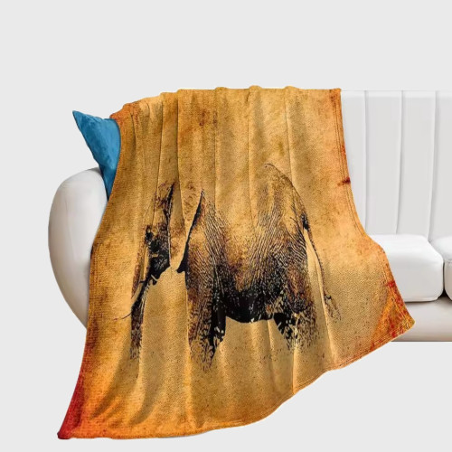 Soft Elephant Print Blanket