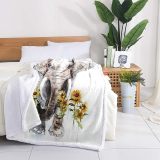 Watercolor Elephant Throw Blanket