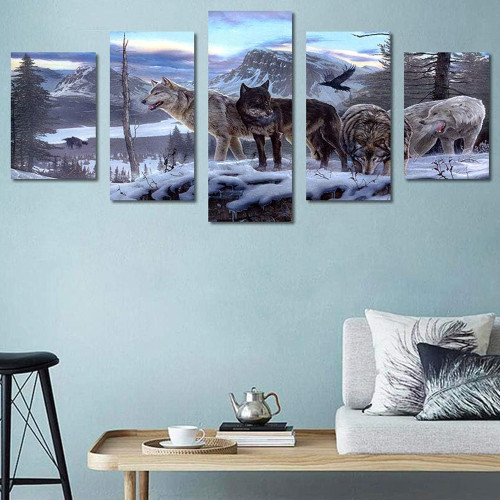 Wolf Packs Print Canvas Painting
