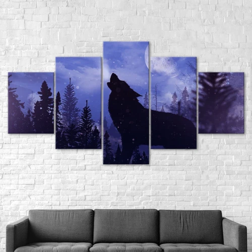 Howl Wolf Print Canvas Painting