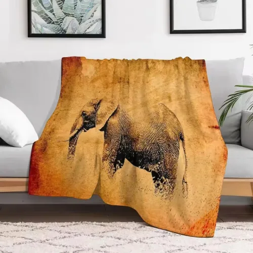 Soft Elephant Print Blanket