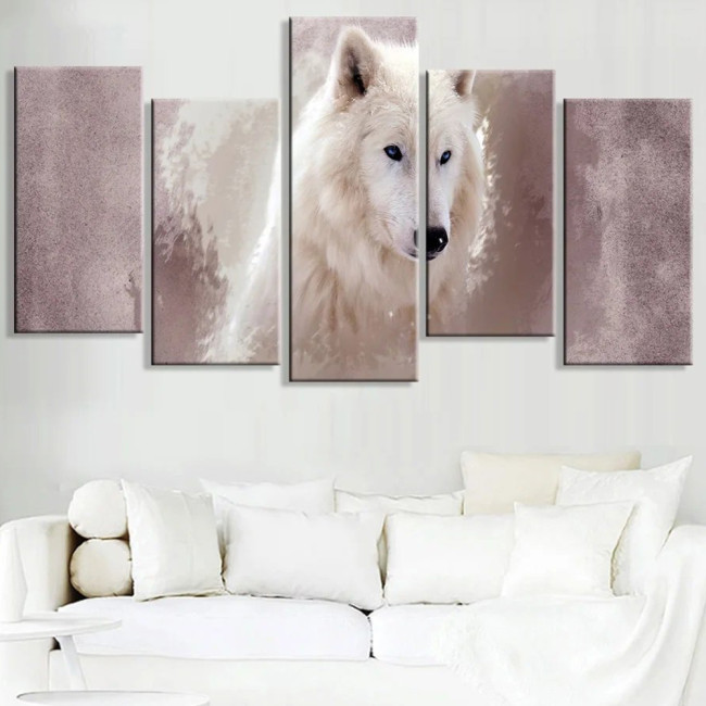 Arctic Wolf Pattern Canvas Painting
