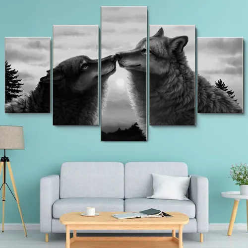 Wolf Couples Print Canvas Painting