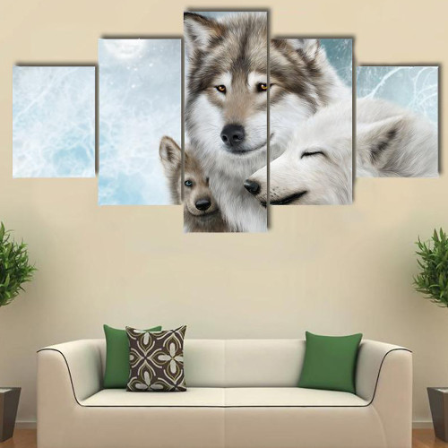 Wolf Family Print Canvas Painting
