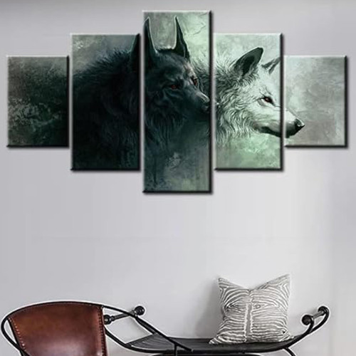 Wolf Couples Print Canvas Painting
