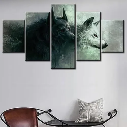 Wolf Couples Print Canvas Painting