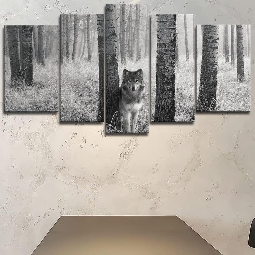 Grey Wolf Print Canvas Painting