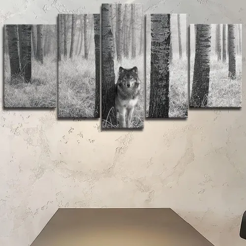 Grey Wolf Print Canvas Painting
