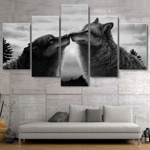 Wolf Couples Print Canvas Painting