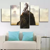 Wolf At The Mountain Canvas Painting
