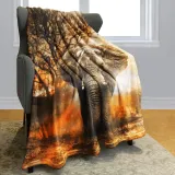 Wild Elephant Throw Blanket