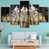 Wolf Packs Howling Print Canvas Painting