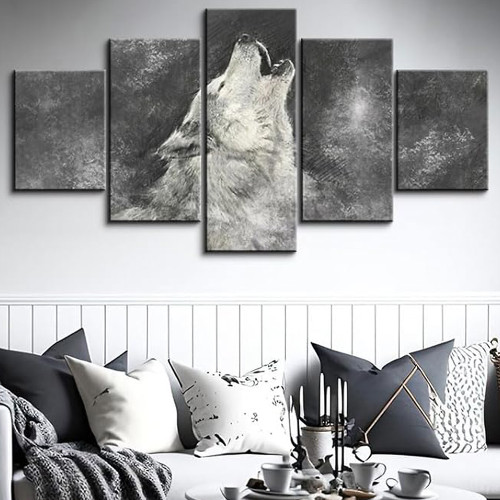 Wolf Howl Canvas Painting