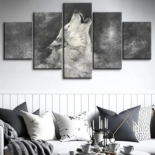 Wolf Howl Canvas Painting
