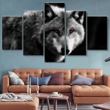Large Wolf Print Canvas Painting