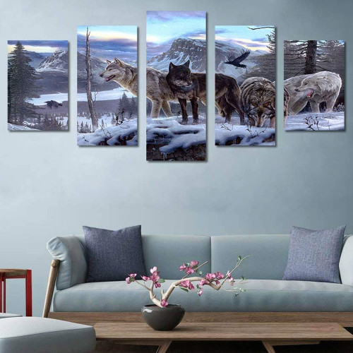 Wolf Packs Print Canvas Painting