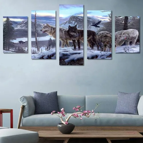 Wolf Packs Print Canvas Painting