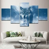 Scary Wolf Print Canvas Painting