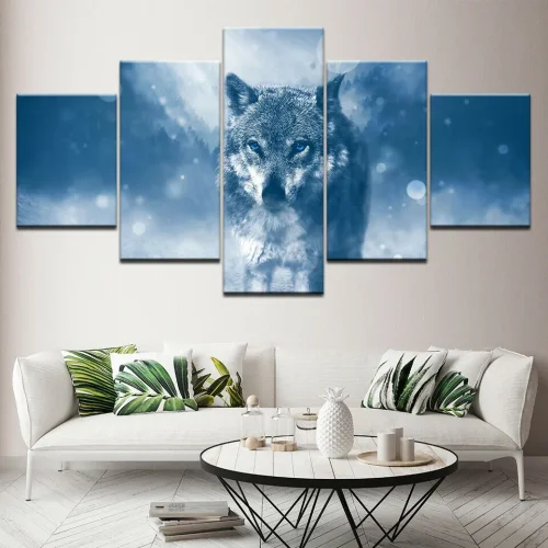 Scary Wolf Print Canvas Painting