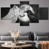 Wolf And Raven Print Canvas Painting