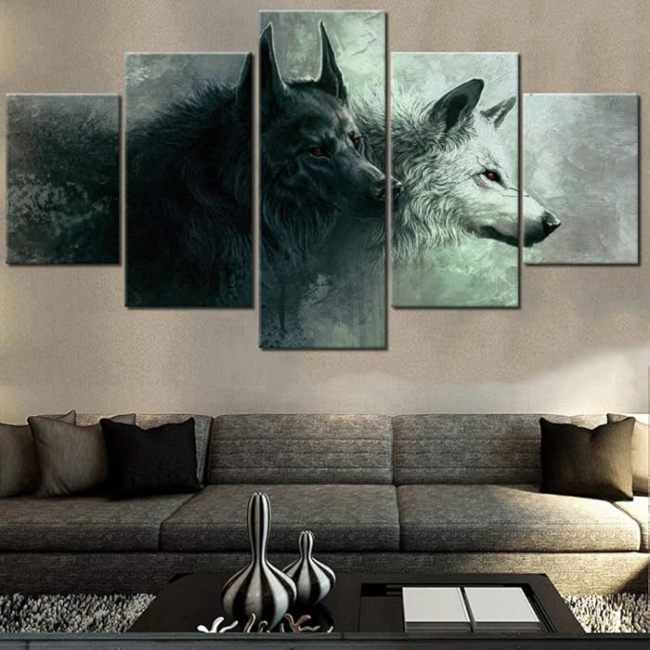 Wolf Couples Print Canvas Painting