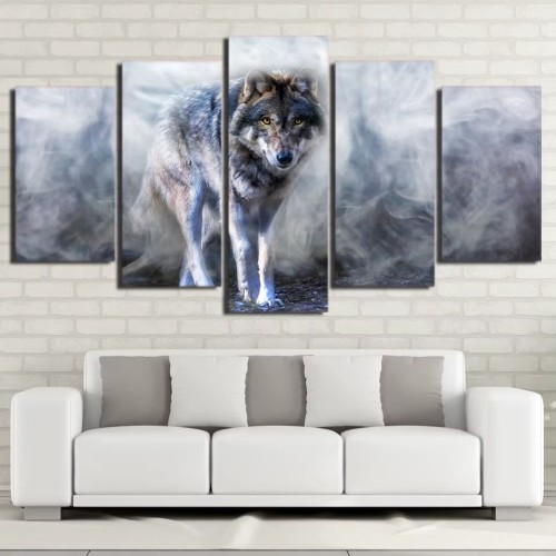 Smog Wolf Print Canvas Painting