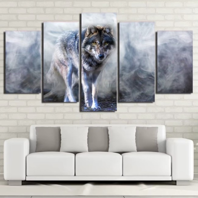 Smog Wolf Print Canvas Painting