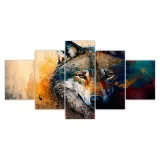 Watercolor Wolf Print Canvas Painting