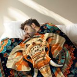 Mandala Elephant Throw Blanket