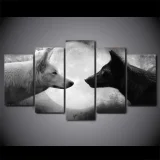 Yin Yang Wolf Canvas Painting