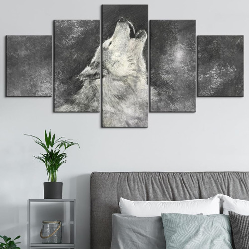Wolf Howl Canvas Painting