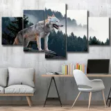 Cute Wolf Print Canvas Painting