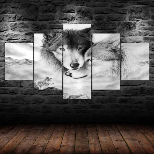 Wolf Couples Print Canvas Painting