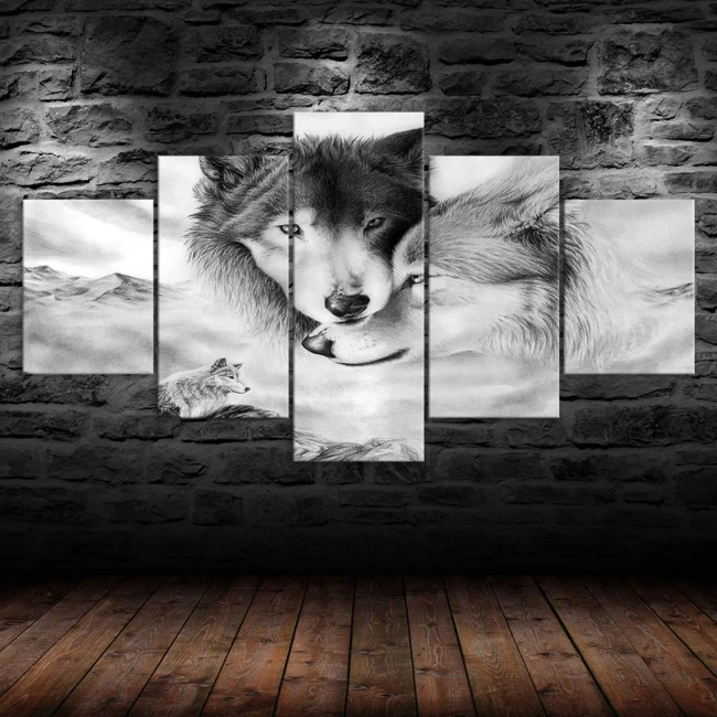 Wolf Couples Print Canvas Painting