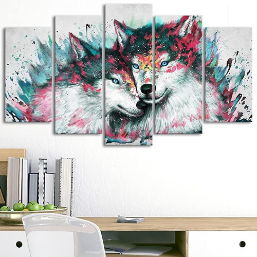 Wolf Couples Print Canvas Painting