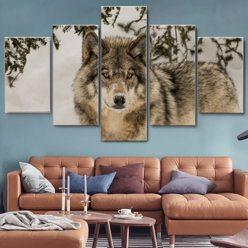 Wild Wolf Print Canvas Painting