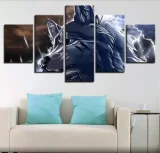 Lightning Wolf Print Canvas Painting