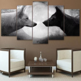 Yin Yang Wolf Canvas Painting