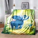 Baby Elephant Playing With Butterfly Print Blanket