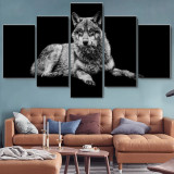 Big Wolf Print Canvas Painting
