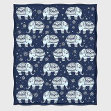 Cute Mandala Elephant Print Blanket