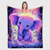 Cartoon Elephant Flannel Blanket