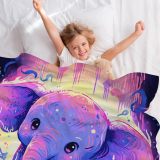 Cartoon Elephant Flannel Blanket