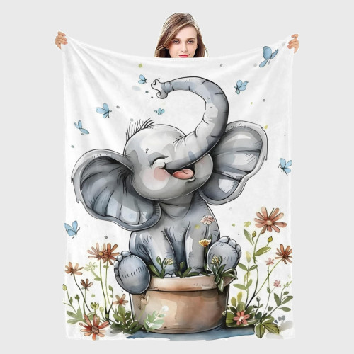 Soft Baby Elephant Fleece Blanket