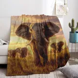 Elephant Packs Print Blanket