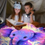 Cartoon Elephant Flannel Blanket