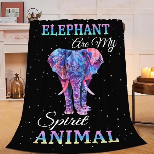 Elephant Is My Spirit Animal Flannel Blanket